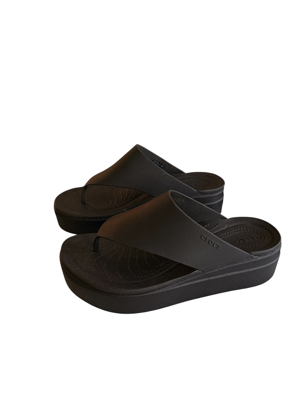 Crocs Women's Brooklyn Flip Low Wedge Sandals - Picture 2 of 4